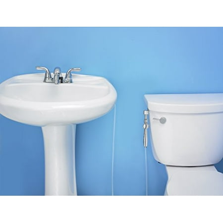 Handheld Bidet Diaper Sprayer Aquaus 360 for Faucet Warm Water Bidet w/ EZ Thumb Pressure Controls - 10-foot Clear Polymer Hose - Hand Held Bidet, Shattaf, Diaper Sprayer. Hot, Warm, Heated Bidet ()