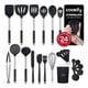 thumbnail image 1 of Juego de Utensilios de Cocina Silicona y Acero Inoxidable, 24 pzas (Negro/Plateado), 1 of 7
