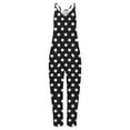 thumbnail image 4 of Sakmal Black Jumpsuits for Women Summer Petite Sleeveless Overalls Floral V Neck Wide Leg Long Pants with Pockets, 4 of 5