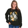 thumbnail image 3 of Fall Autumn Ghosts and Pumpkins Unisex Plus Fleece Graphic Sweatshirt Brisco Brands 5X, 3 of 6