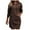 Coffee, variant on Hooded Mini Sweatshirt Dress for Women Fall Long Sleeve Button up Hoodies Solid Tunic Pullover Top with Pocket