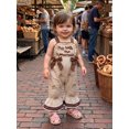 thumbnail image 5 of Cjfdfy Toddler Baby Girl Thanksgiving Outfit My Rolls Are Homemade Fall Clothes Infant Baby Girls Romper Overalls Cute Letters Bread Embroidery Sleeveless Bell Bottom Plaid Jumpsuit Flare Pants, 5 of 9