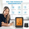 thumbnail image 4 of Indoor Thermometer Digital Hygrometer Wireless Temperature Humidity Monitor Room Thermometer with Touchscreen and Backlit Humidity Gauge, 328Ft/100m Range, Black, COOSERRY, 4 of 8