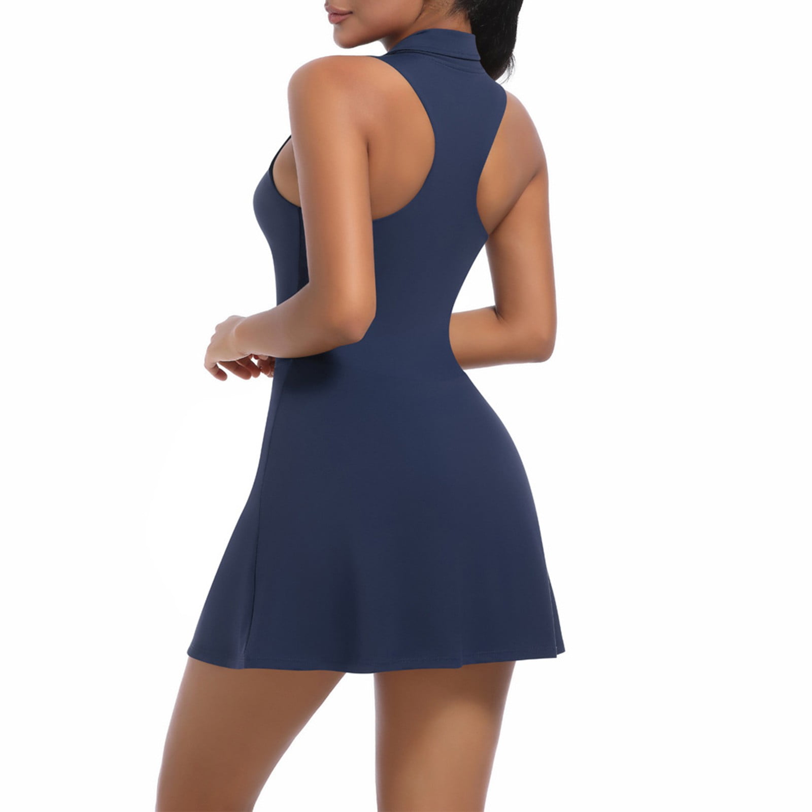 Ayolanni Sleeveless Summer Dresses for Women 2026 Tank Crew Neck Midi Dress Y2K Solid Color Tennis Athletic Slim Fit Sundress XL