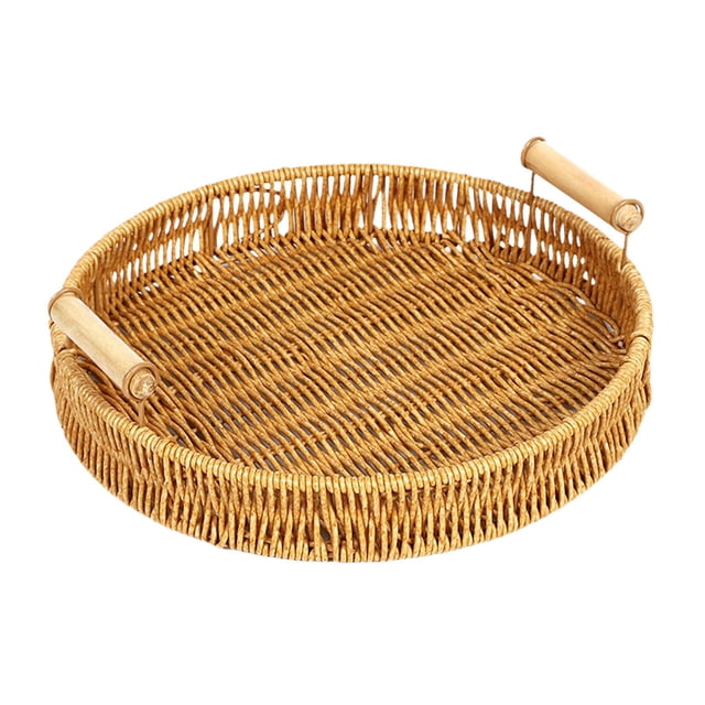 Bread Baskets Serving Trays Coffee Table Decor Food Organizer Tray Snack Serving Round L