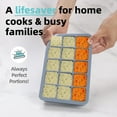 thumbnail image 7 of 2 Tbsp Silicone Freezer Molds - Perfect for Storing Garlic, Herbs, Ginger, Pesto, Tomato Paste, Lemon Juice, Purees and More - Silicone Food Freezer Tray(Blue 2 Pack), 7 of 7