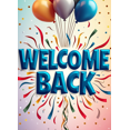 thumbnail image 4 of Welcome Back Banner Colorful Confetti Balloons Decorative Background Party Supplies Event Backdrop Celebration Welcome Banner Photography Props, 4 of 4