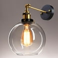 thumbnail image 3 of DELight Vintage Industrial 7.9" Ball Shape Glass Light Wall Sconce Edison Lamp for Cafe Kitchen Transparent, 3 of 9