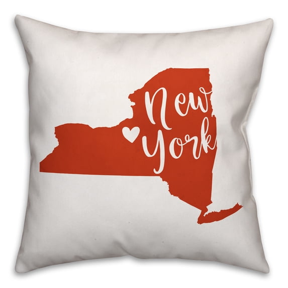 Creative Products Orange and White New York Pride 16x16 Spun Poly Pillow