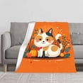 thumbnail image 2 of Cozy Flannel Blanket with Cheerful Cartoon Cat Design Perfect for Sofa Travel Bed and Chair - Soft Warm and Durable, 2 of 7