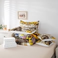 thumbnail image 5 of Homewish Vibrant Sunflower Floral Bedding Comforter Set 7pcs for Kids, Rustic Wooden Plank Queen Bedding Sets, Cartoon Butterfly Queen Sheet Sets, Super Cozy Room Decor, 5 of 7