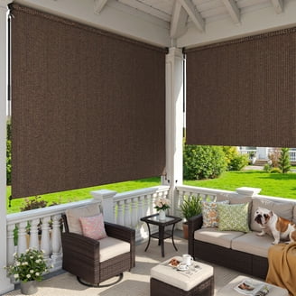 Vicllax 9'Wx8'H Outdoor Roller Shades Blinds for Patio Porch Crank