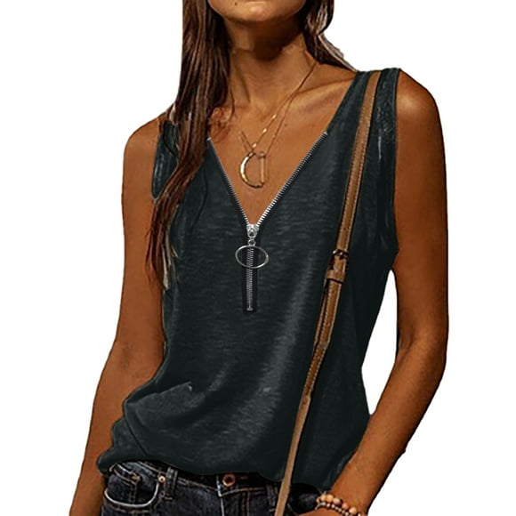 CEHVOM Fashion Woman V-Neck Sleeveless Tops T-Shirt Summer Solid Loose Blouse Product