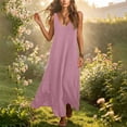 thumbnail image 5 of Dvprdro V Neck Sleeveless Ribbed Knit Soft Stretchy Loose A Line Maxi Dress for Women 2026 Summer Beach Vacation Solid, 5 of 10