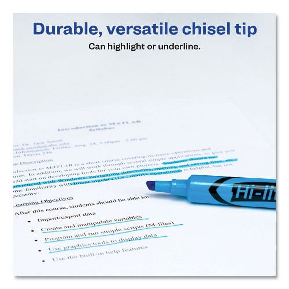 "Hi-Liter Desk-Style Highlighters, Fluorescent Blue Ink, Chisel Tip, Blue/black Barrel, Dozen | Bundle of 2 Dozen"