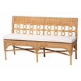 thumbnail image 2 of bali & pari Matilde Bohemian Light Honey Rattan 3-Piece Dining Nook Set, 2 of 6