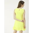 thumbnail image 2 of Moomaya Womens Solid Short Dress, Sleeveless Frilled Hem Round Neck Mini Dress, 2 of 8