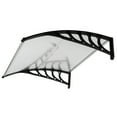 thumbnail image 4 of Topcobe 39.37" x 37.79" Outdoor Front Door Patio Rain Cover, Outdoor Front Door Window Awning, Patio Eaves Canopy PC Cover UV Rain Snow Protection, Silver Black Bracket, 4 of 12