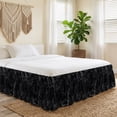 thumbnail image 5 of Abstract Halloween Bed Skirt Queen Size 16 Inch Drop, Cowweb Black Adjustable Elastic Dust Ruffles Bedskirt for Queen Bed Wrap Around Pleated Mattress Frame Cover, 5 of 9