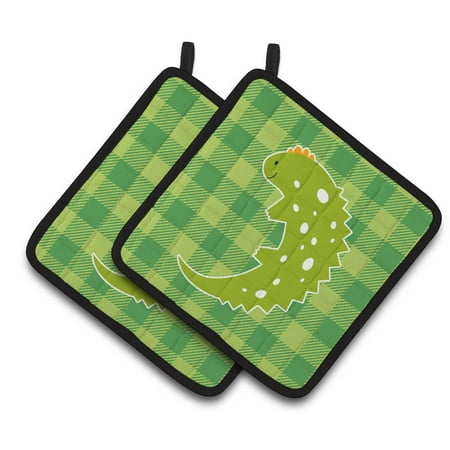 

Caroline s Treasures Lizard on Plaid Pair of Pot Holders