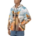 thumbnail image 3 of Vsdgher Surfing Cat Sun Mens Hoodies Zip Hoodie, Hoodies for Men, Zip-up Hooded Sweatshirt-XX-Large, 3 of 5