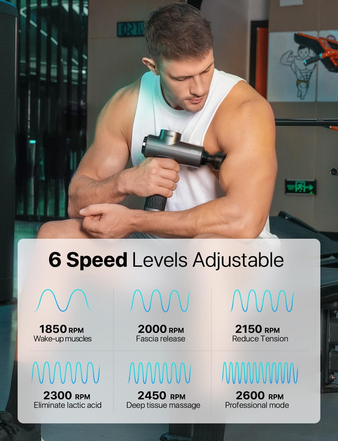 ALLJOY Massage Gun Deep Tissue Muscle with Metal Head, Professional Powerful Muscle Massager Gun for Athletes, Electric Massager Gun for Pain Relief, with Carry Case