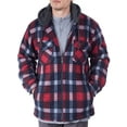 thumbnail image 3 of Visive Men's Sherpa-Lined Flannel Hoodie Jacket - Warm Zip-Up Layer for Cold Weather - Classic Fleece Plaid Pattern - Perfect for Hiking, Camping, & Everyday Winter Wear - Durable & Fashion-Forward, 3 of 11