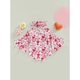 thumbnail image 2 of Bagilaanoe Newborn Baby Girl Valentine's Day Rompers Letter/Heart Print Flare Long Sleeve Bodysuit Dress + Headband 6M 12M 18M 24M Infant Casual One Piece Jumpsuit, 2 of 7