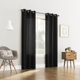 thumbnail image 5 of Mainstays Waffle Texture Semi-Sheer Curtain Panel Pair, Set of 2, Black, 38"W x 84"L, 5 of 6