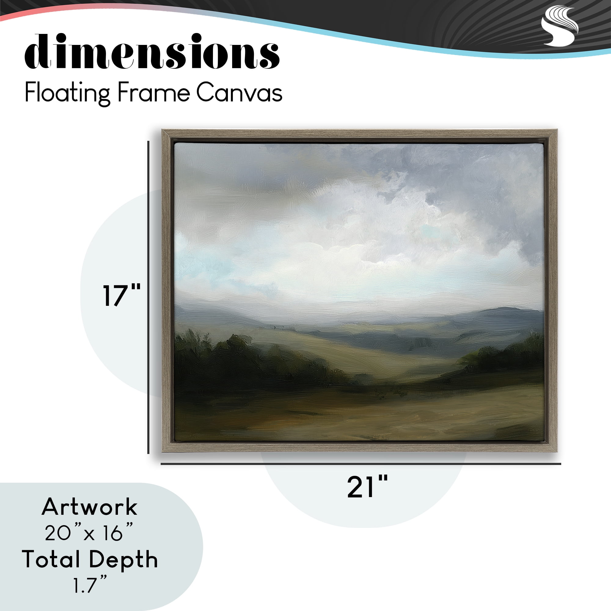 Stupell Industries Refreshed Quiet Rolling Hills Brown Framed Floater Canvas Wall Art, design by Annabelle Hall
