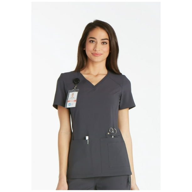 Cherokee - Cherokee iFlex Scrubs Top for Women V-Neck Knit Panel Plus ...