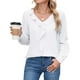 thumbnail image 5 of Conjuntos de trabajo para mujer,Blusa plisada con cuello en V para mujer, camisa informal holgada de manga larga, detalle de volantes, ideal para uso diario y en casa, sopatenor, 5 of 9