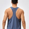 thumbnail image 6 of Jinhomg Men's Loose Tank Top Lightweight Comfy Sleeveless Crew Neck Workout Shirts Basic Solid Gym Athletic Undershirts Regular Fit Sportswear Women Blue M, 6 of 10