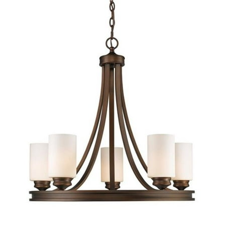 

Hidalgo Five Light Chandelier in Sovereign Bronze Finish with Opal Glass