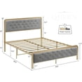 thumbnail image 4 of Homhougo—Bed Frame Full Size, Metal Platform Bed with Modern Velvet Button Tufted Headboard and Footboard, 4 of 7
