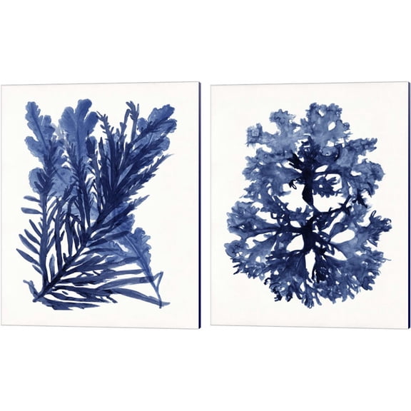 Great Art Now Indigo Ocean A by Stellar Design Studio 2 Piece Canvas Art Set Each 12"W x 15"H