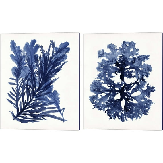Great Art Now Indigo Ocean A by Stellar Design Studio 2 Piece Canvas Art Set Each 12"W x 15"H