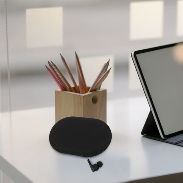 UPOUART Estuche Negro De Silicona Para Guardar Auriculares Y Cables Con Protección Resistente Y Portátil