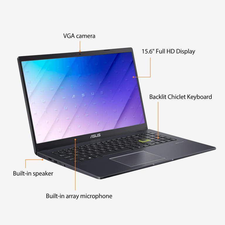 ASUS 15.6 FHD Laptop, Intel Pentium, 4GB RAM, 128GB eMMC, Windows 11 Home  in S mode with One Year of Microsoft 365 included, L510MA-WS21