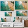 thumbnail image 4 of Designart "Aerial View Green Coastal Beach II" Beach Framed Wall Art - Coastal Beige Beach & Ocean Entryway Framed Wall Art Print, 4 of 6