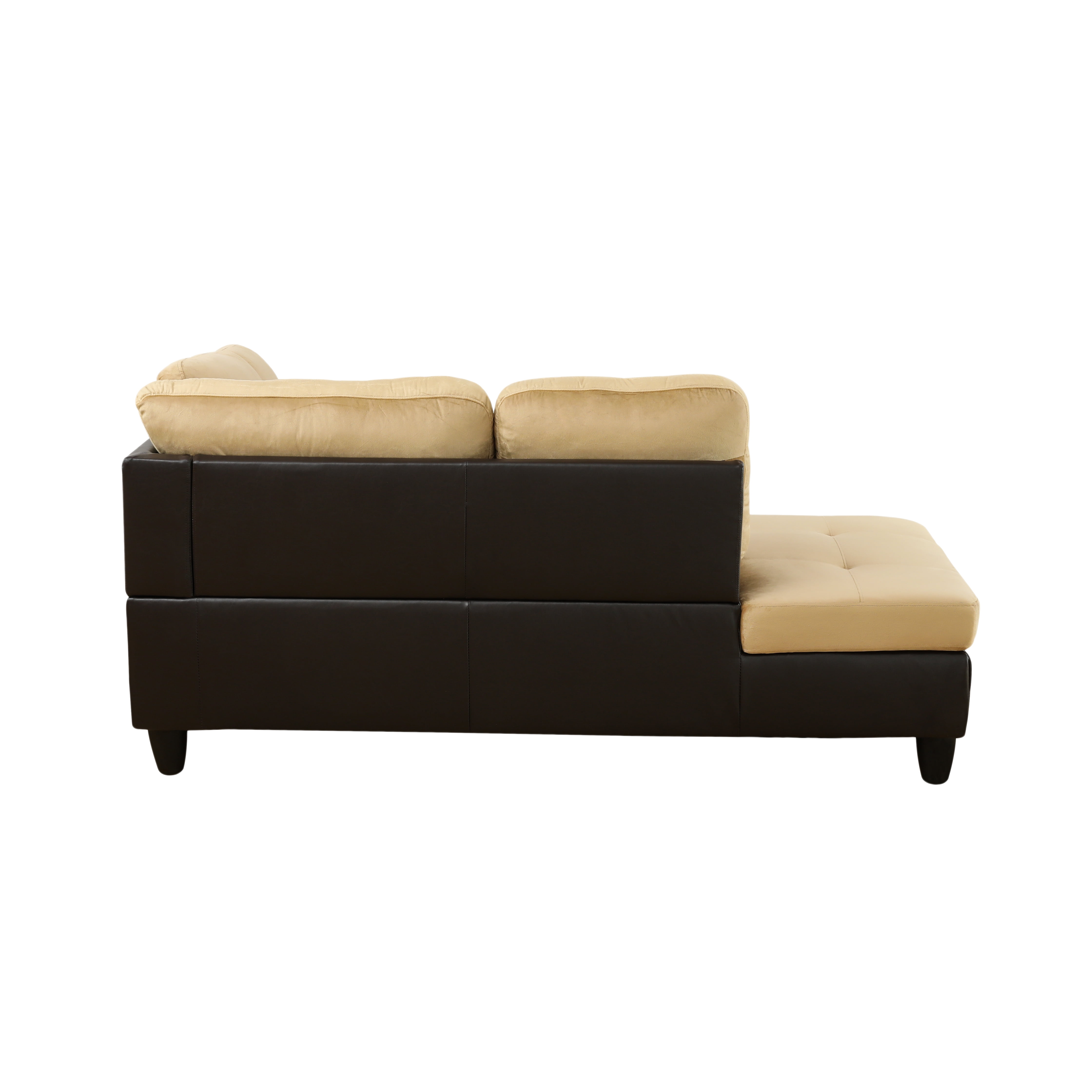 MAYEERTY Beige & Brown 3-Piece Lint & PVC Couch Warm Two-Tone Inviting Living Room