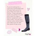 thumbnail image 7 of MeMoi Gingham Heart Cotton Blend Knee High Sock - Girls - Female, 6, Navy, 7 of 7