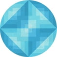 thumbnail image 1 of Ahgly Tapis Rond Lavable en Machine Intérieur Transitionnel Turquoise Bleu Vif, 4 Pieds Rond, 1 of 7