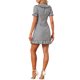thumbnail image 3 of INSPIRE CHIC Vestido Mini de Cuadros Gingham con Cuello Peter Pan Rizado de los Años 60 L Negro Blanco, 3 of 6