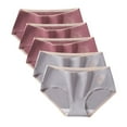 thumbnail image 1 of Harpily 2025 Intimates Clearance In With Non Underwear Color Solid 5PC Briefs Thin Mid Women's Waist, 1 of 4