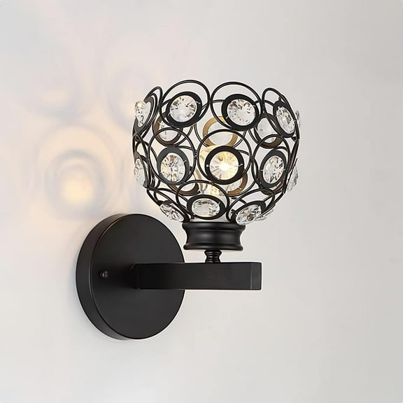 Wall Sconces, Modern Crystal Wall Lamp, E27 Retro Metal Wall Light Fixtures for Bedroom Living Room Bathroom Hallway Indoor Doorway,Gold,C