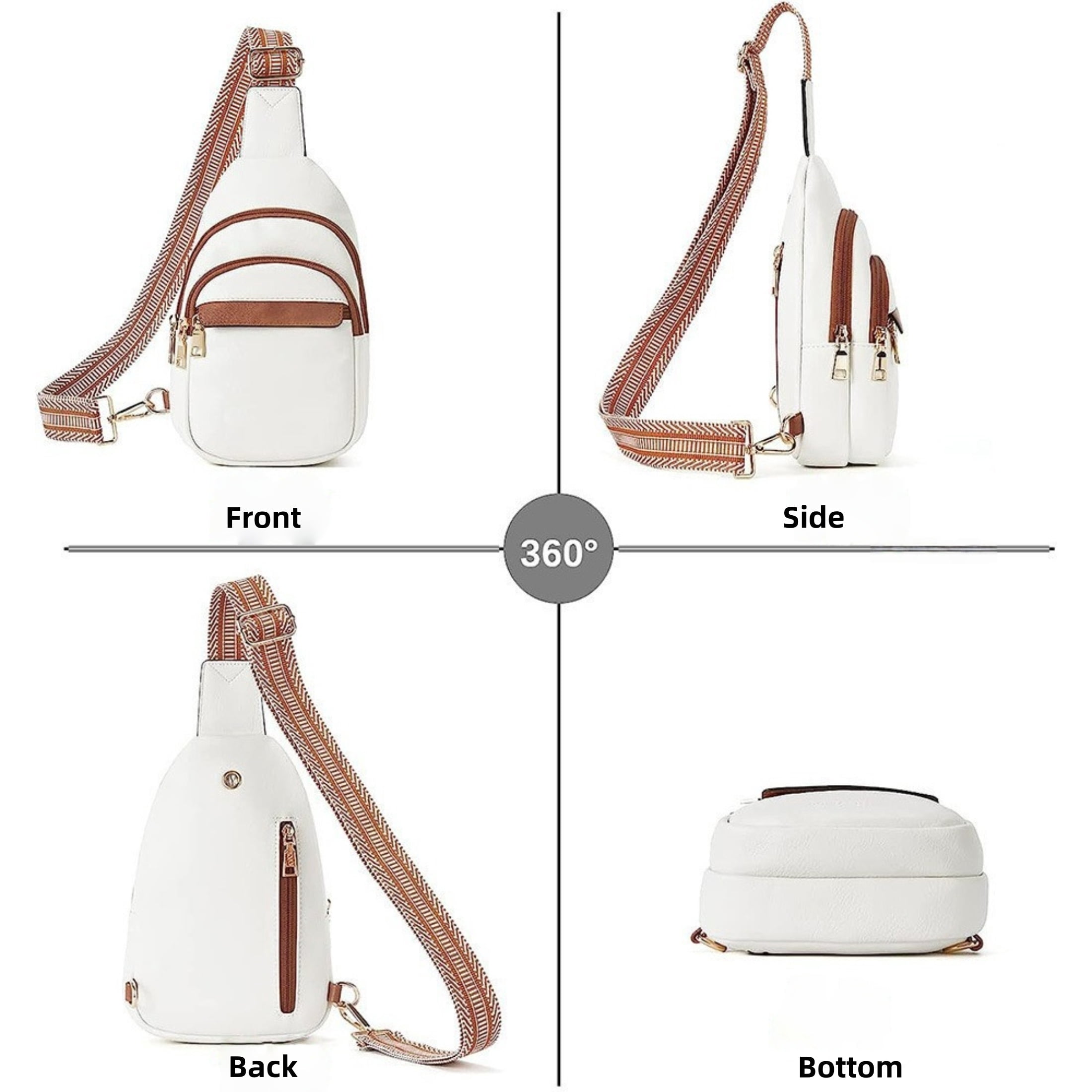 Small Sling Bag for Women Leather Crossbody Bags Fanny Pack Chest Bag for Travel