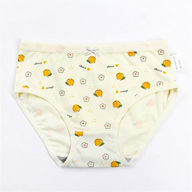 Ketyyh-chn99 Kids Underwear Cotton Brief Underwear Kids Soft Comfort Cotton  Underwear Little Girls Assorted Panties (4 Pack) Yellow,5-6 Years 