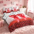 thumbnail image 2 of Homewish Red Bowtie King Bedding for Kids Girls, Sequins Cheetah Print King Bed in a Bag, Polka Dots Reversible, 7pcs, 2 of 7
