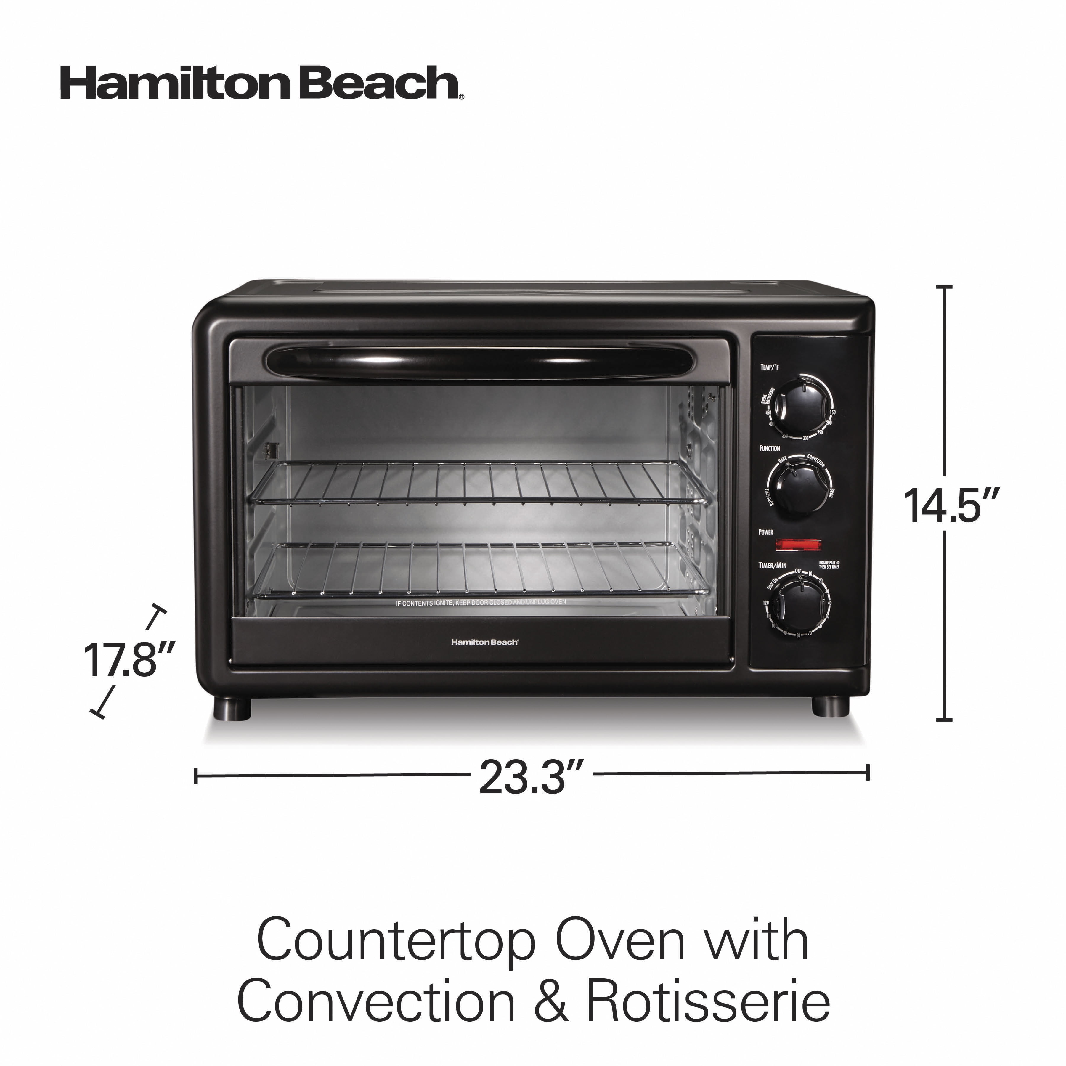 Hamilton Beach 31100 Black Countertop Oven with Convection & Rotisserie